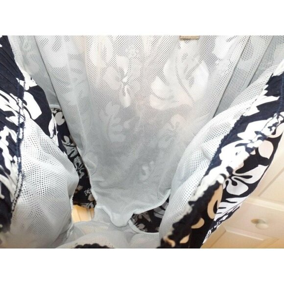 Island Outfitters 3XLT blue & white floral print elastic waist swim trunks - Picture 3 of 4